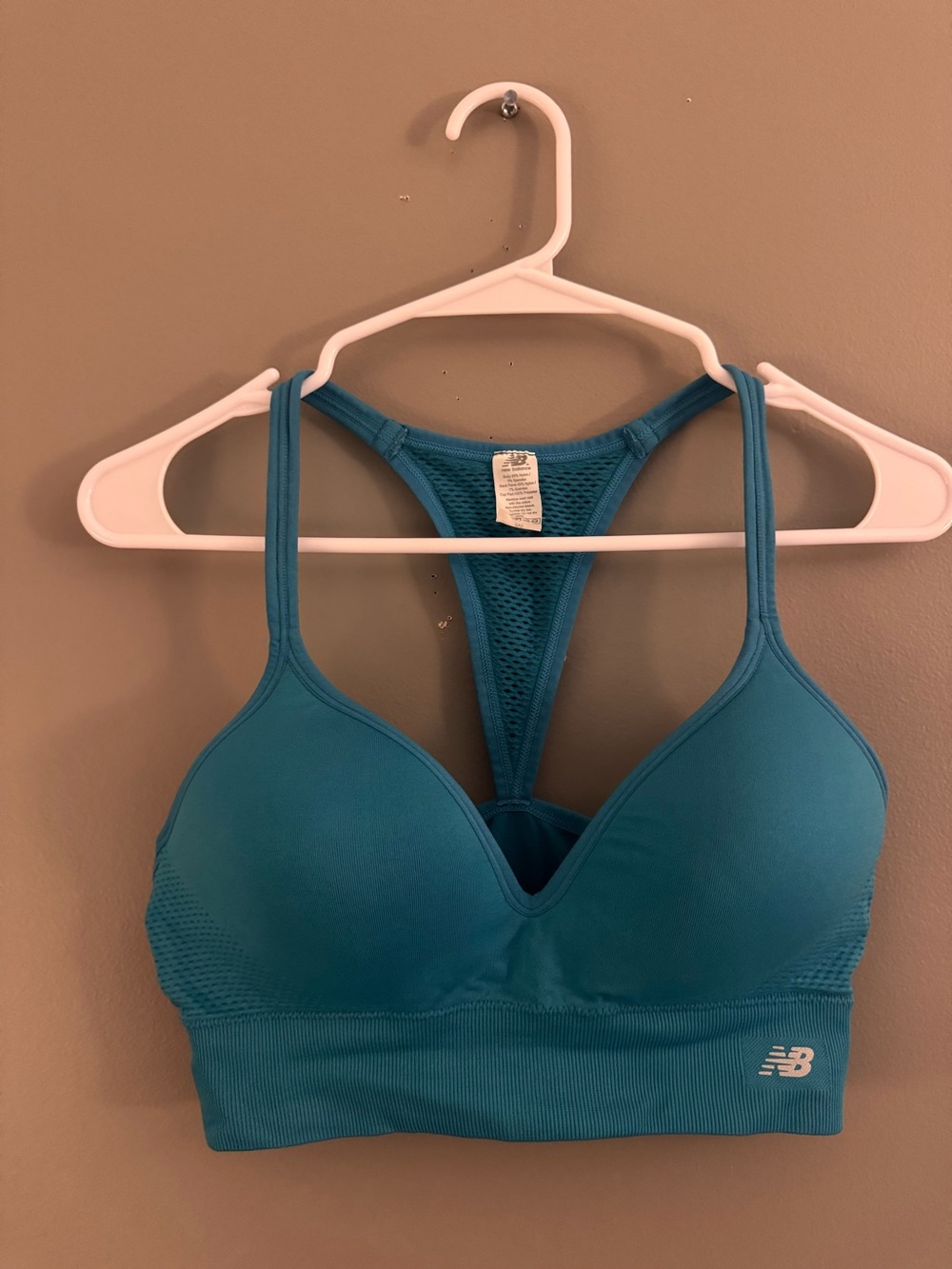 New Balance Teal Blue Racerback Wireless Sports Bra